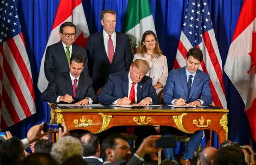 Firma del acuerdo USMCA en 2018
