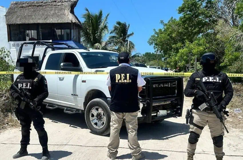 police vehicle and personnel.