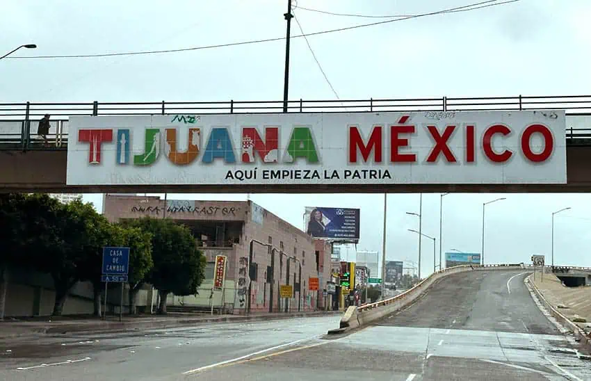 A welcome sign to Tijuana, Mexico