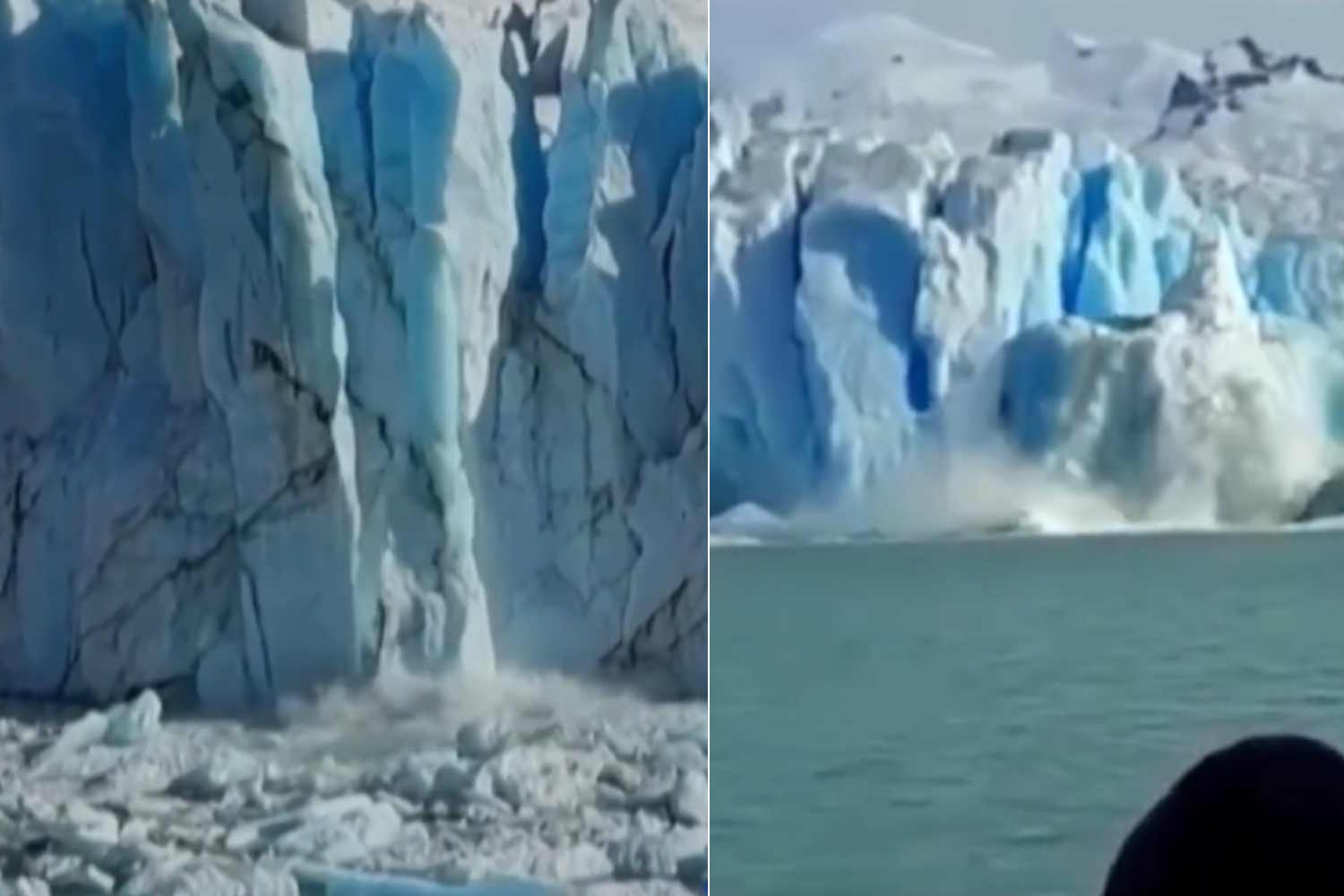 En Argentina, una pared de hielo de 70 metros se derrumba del glaciar ...