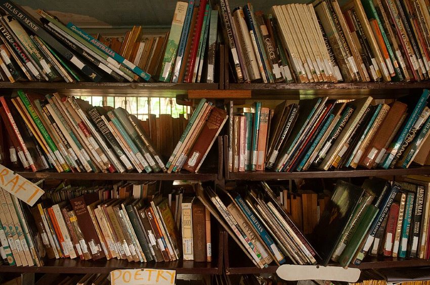 Libros en un estante