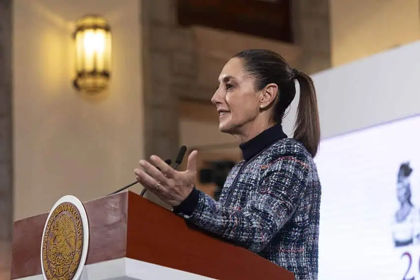 President Sheinbaum at her Thursday morning mañanera press conference