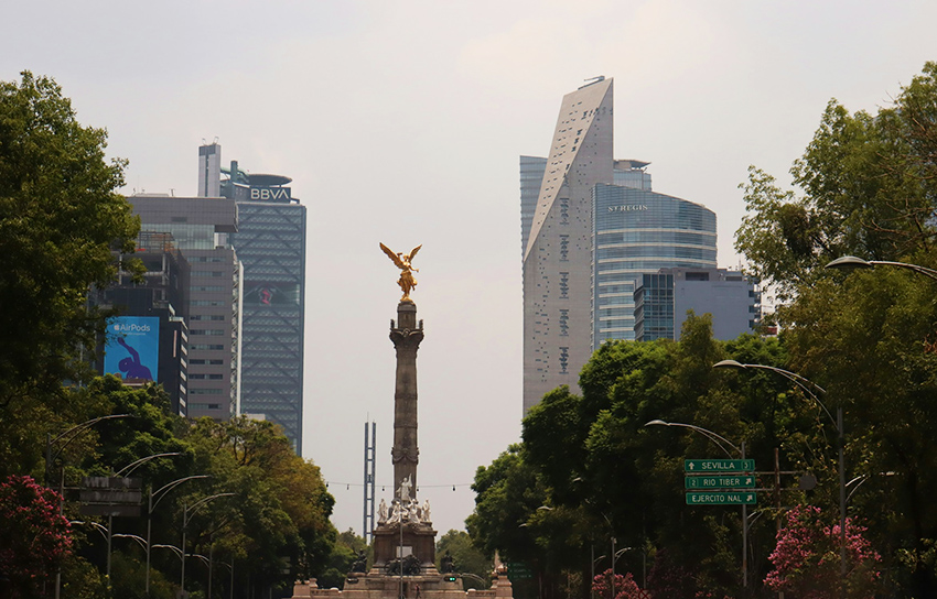 The Angel of Independence on Reforma Avenue in Mexico City