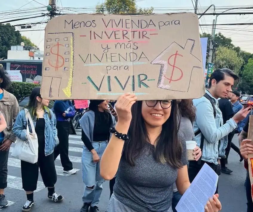 Manifestantes en la ciudad de México