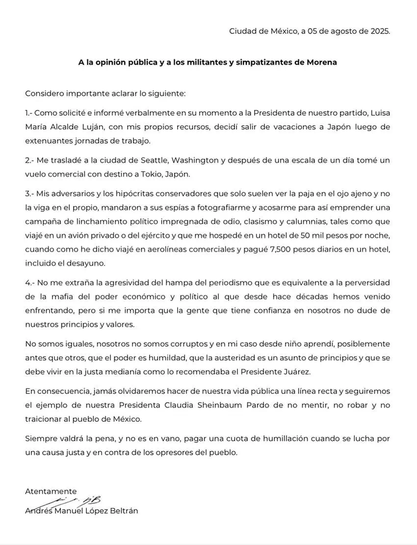 Una carta en español 