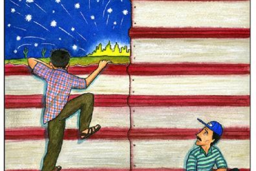 El dibujante mexicano-estadounidense Feggo enfrenta censura sobre la ilustración de la pared fronteriza de 26 años