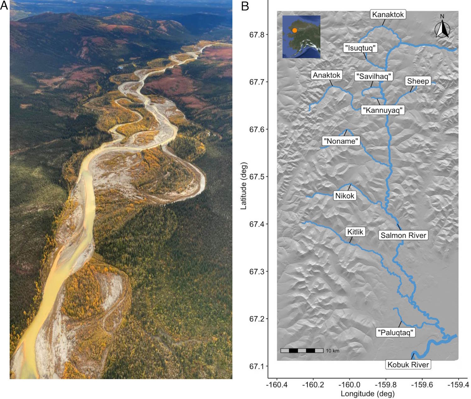 Ríos de naranja de Alaska