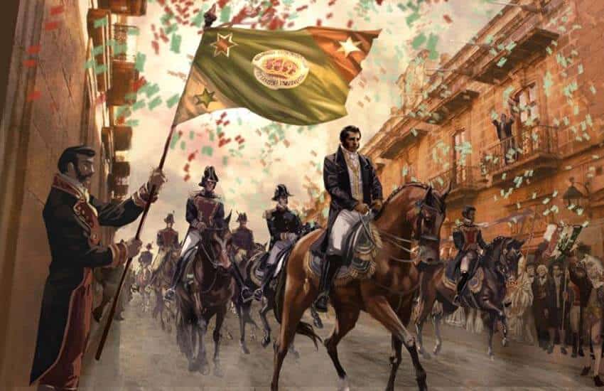 Agustín de Itrurbide entrando en la Ciudad de México en 1821