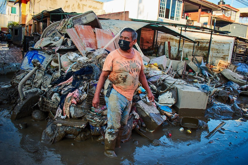 trash from floods