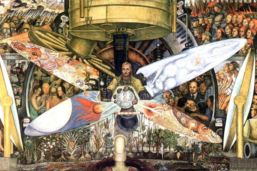 mural de diego rivera "El Hombre Controlador del Universo."