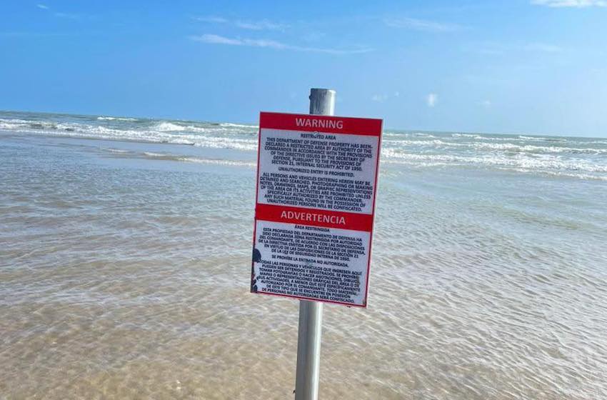 sign on beach