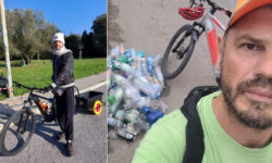 Mister Green recoge residuos en bicicleta todos los días en Livorno: «una ciudad limpia debería ser una satisfacción para todos»