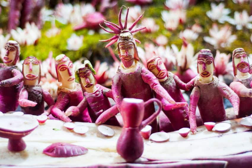 Radish sculptures