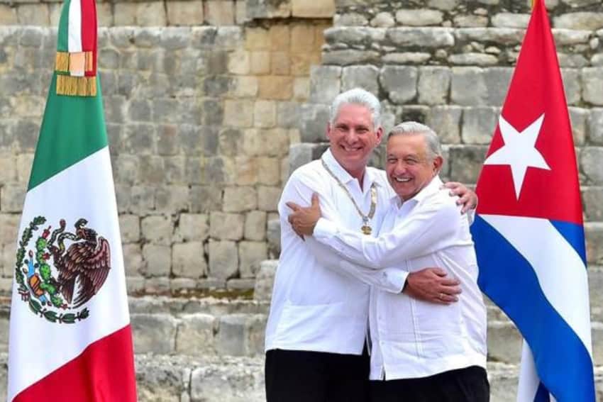 Andrés Manuel López Obrador recibe al presidente cubano Miguel Díaz-Canel Bermúdez
