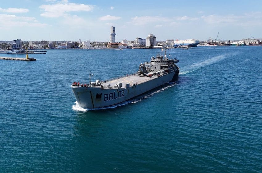 Mexican ship carrying aid to Cuba
