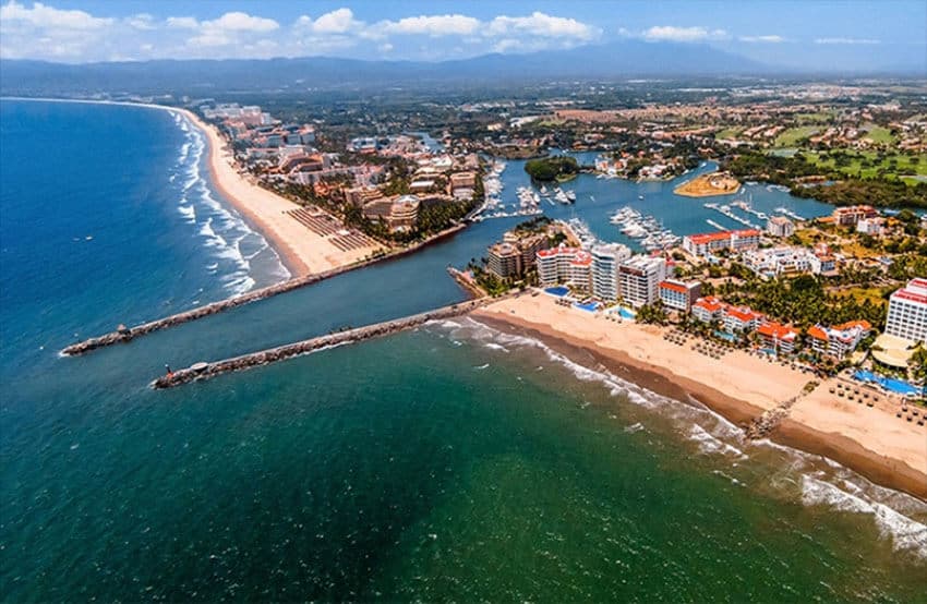 Una vista aérea de Nuevo Nayarit, que ocupó el segundo lugar en ocupación hotelera en México.