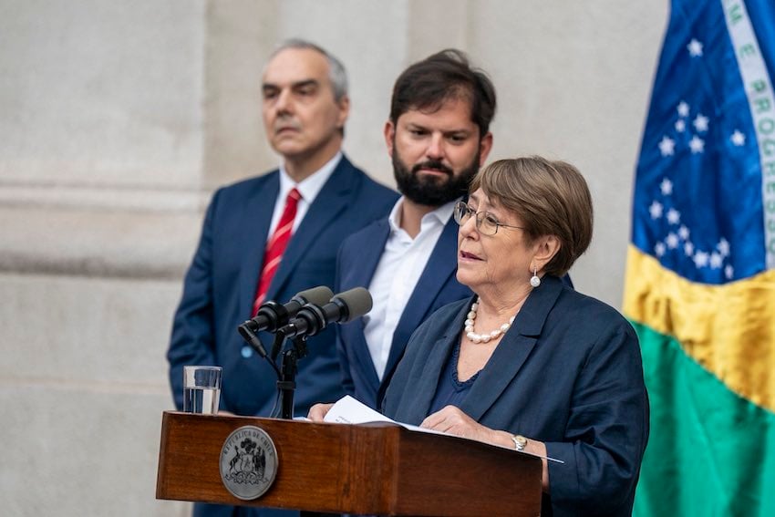 Michelle Bachelet fue nominada formalmente como candidata por México, Brasil y Chile en una ceremonia en Santiago el lunes.