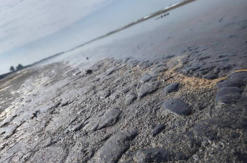 Alquitrán en una playa de Veracruz