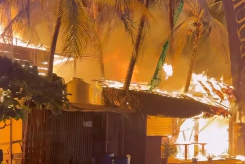 Fire in Punta Zicatela, Oaxaca