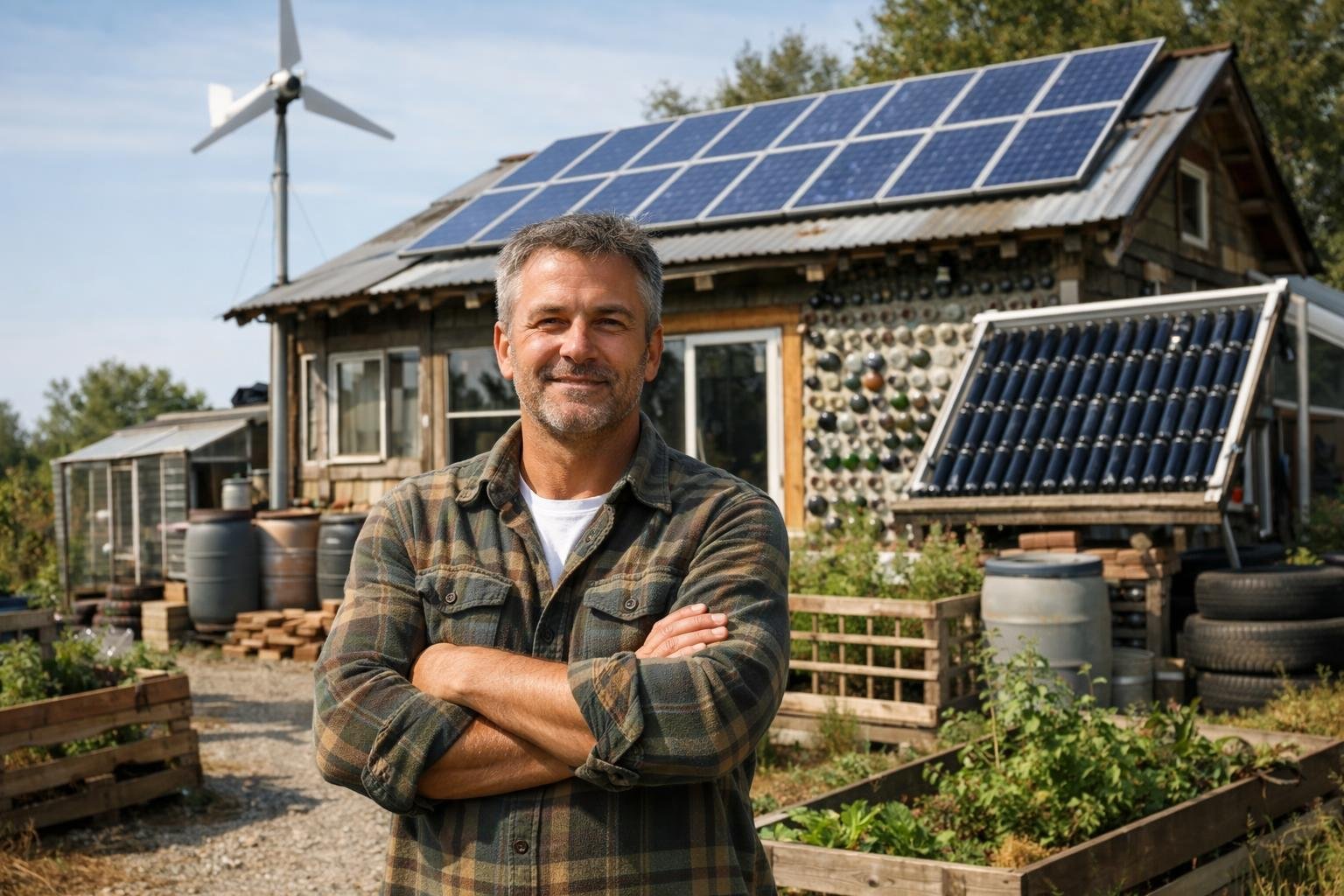 Construyó su casa con materiales reciclados y ahora no paga ni un euro de electricidad