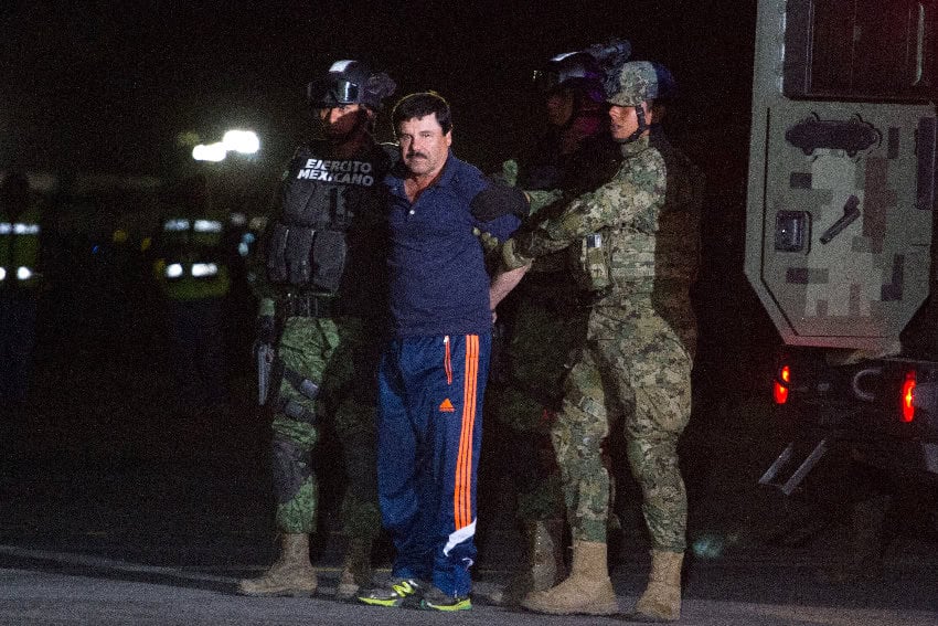 joaquín "El Chapo" Guzmán tras arresto en 2016