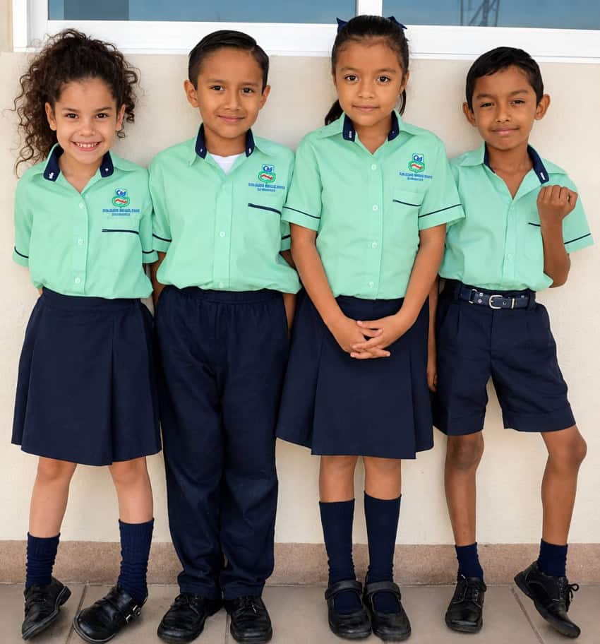 Niños uniformados del Colegio Mexicano de Veracruz